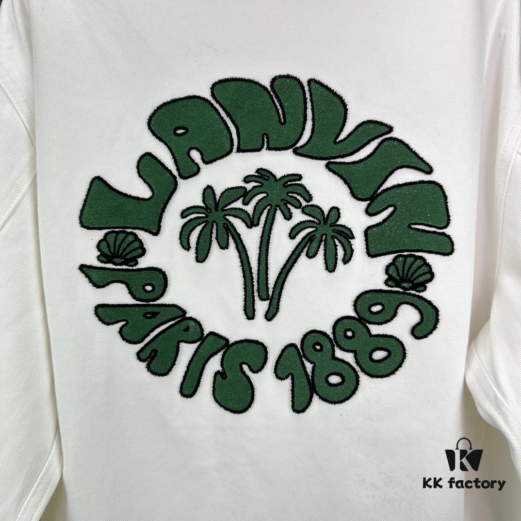 Lanvin 2025 Spring Collection Palm Tree 🌴 Letter Pattern Embroidered Couple Denim Jacket