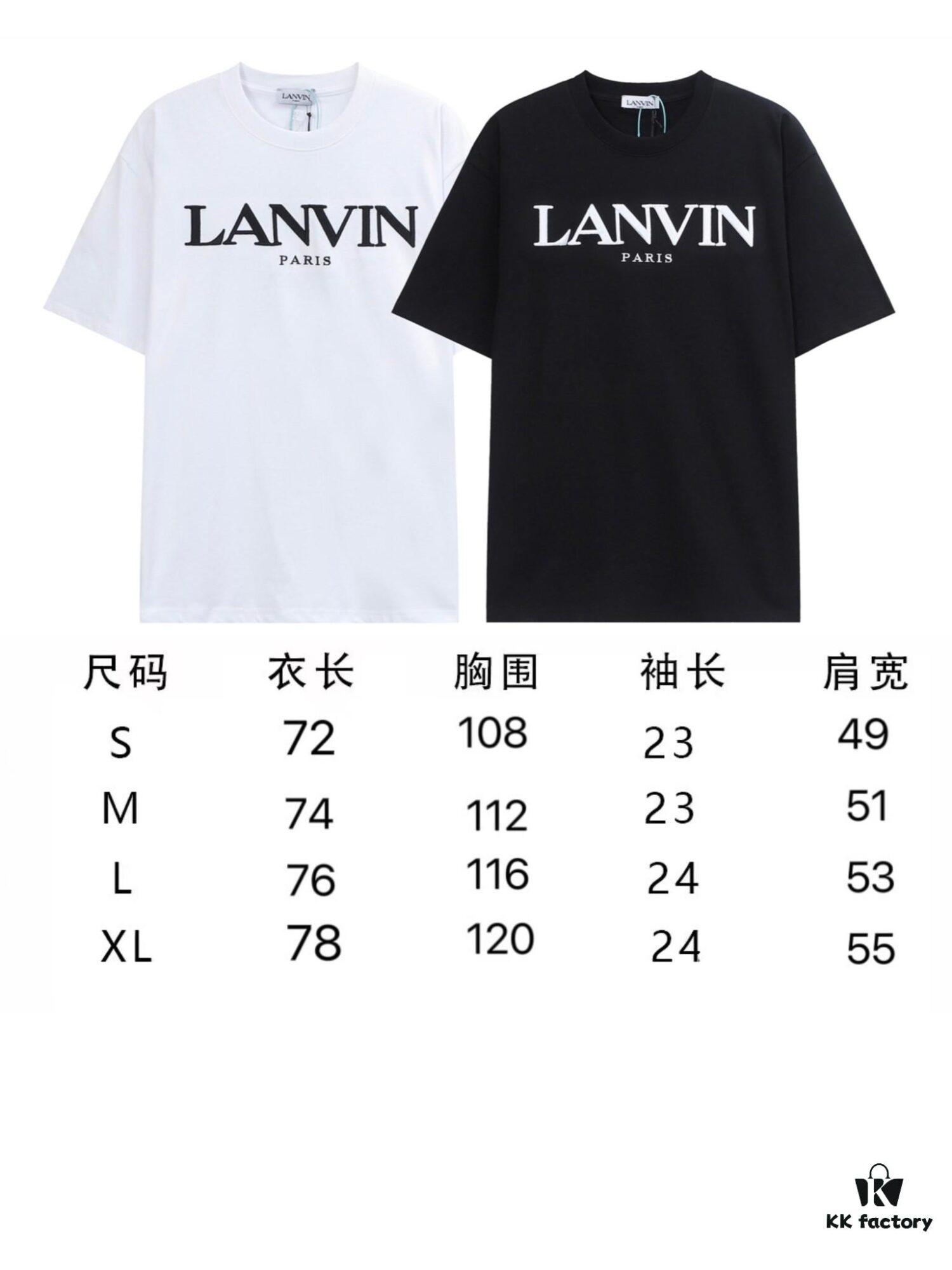 LANVIN LF38 New Arrival Cheng Yi Same Style Short Sleeve Embroidered Logo Letter Casual T-Shirt Round Neck Unisex Top