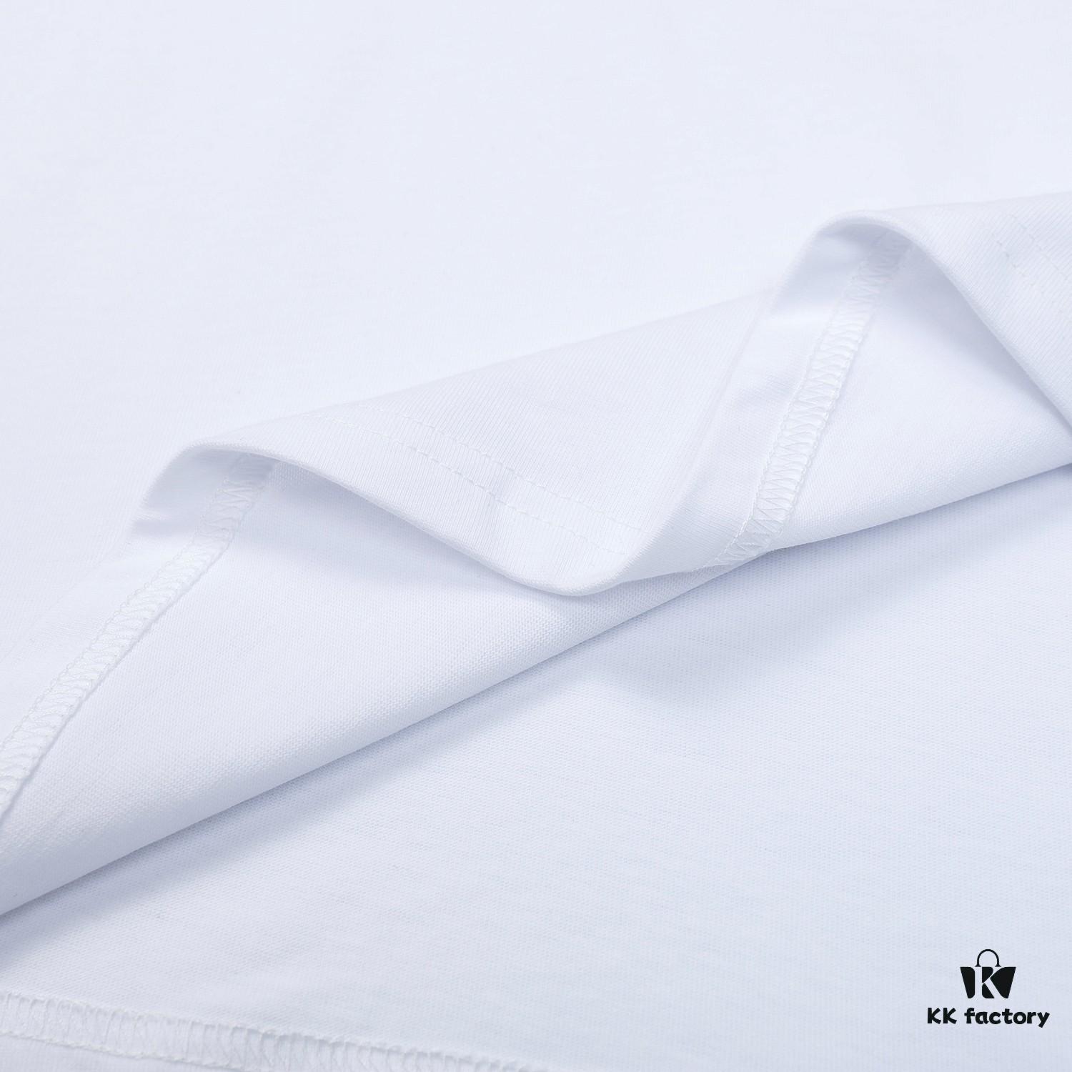 LANVIN LF38 New Arrival Cheng Yi Same Style Short Sleeve Embroidered Logo Letter Casual T-Shirt Round Neck Unisex Top