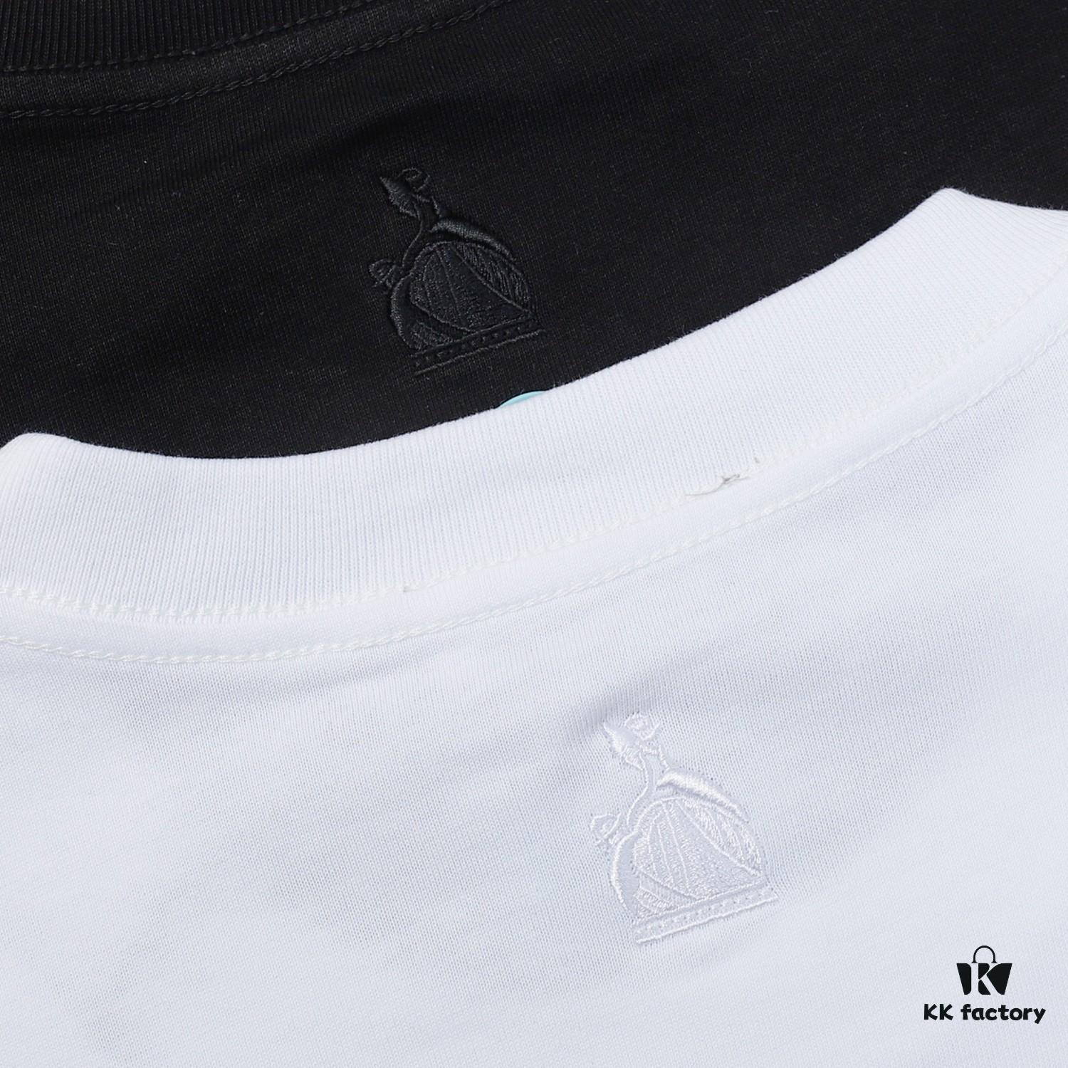 LANVIN LF38 New Arrival Cheng Yi Same Style Short Sleeve Embroidered Logo Letter Casual T-Shirt Round Neck Unisex Top