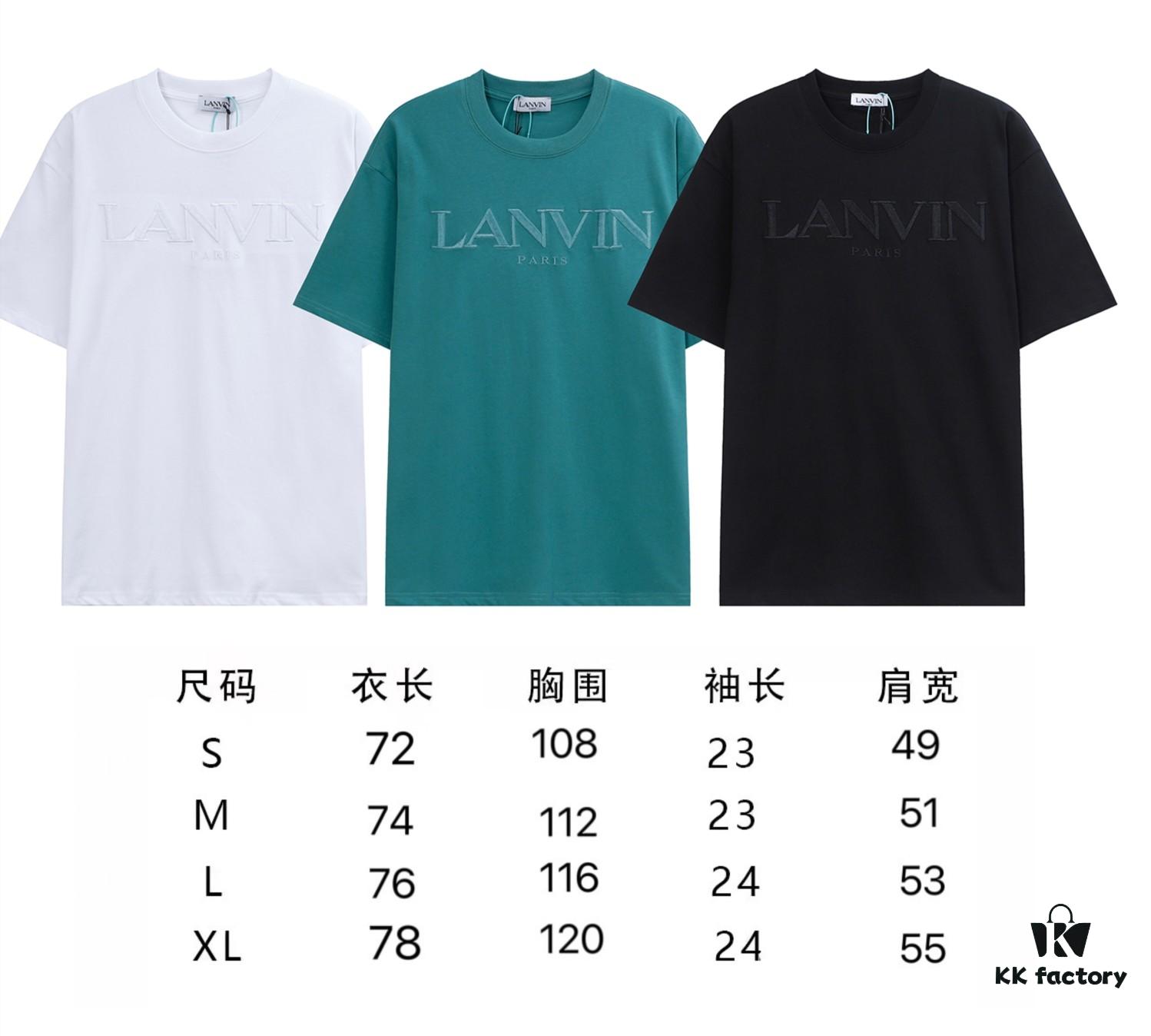 LANVIN Men's New Simple Embroidered Logo T-Shirt