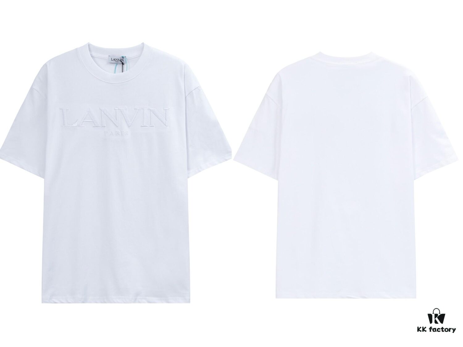 LANVIN Men's New Simple Embroidered Logo T-Shirt