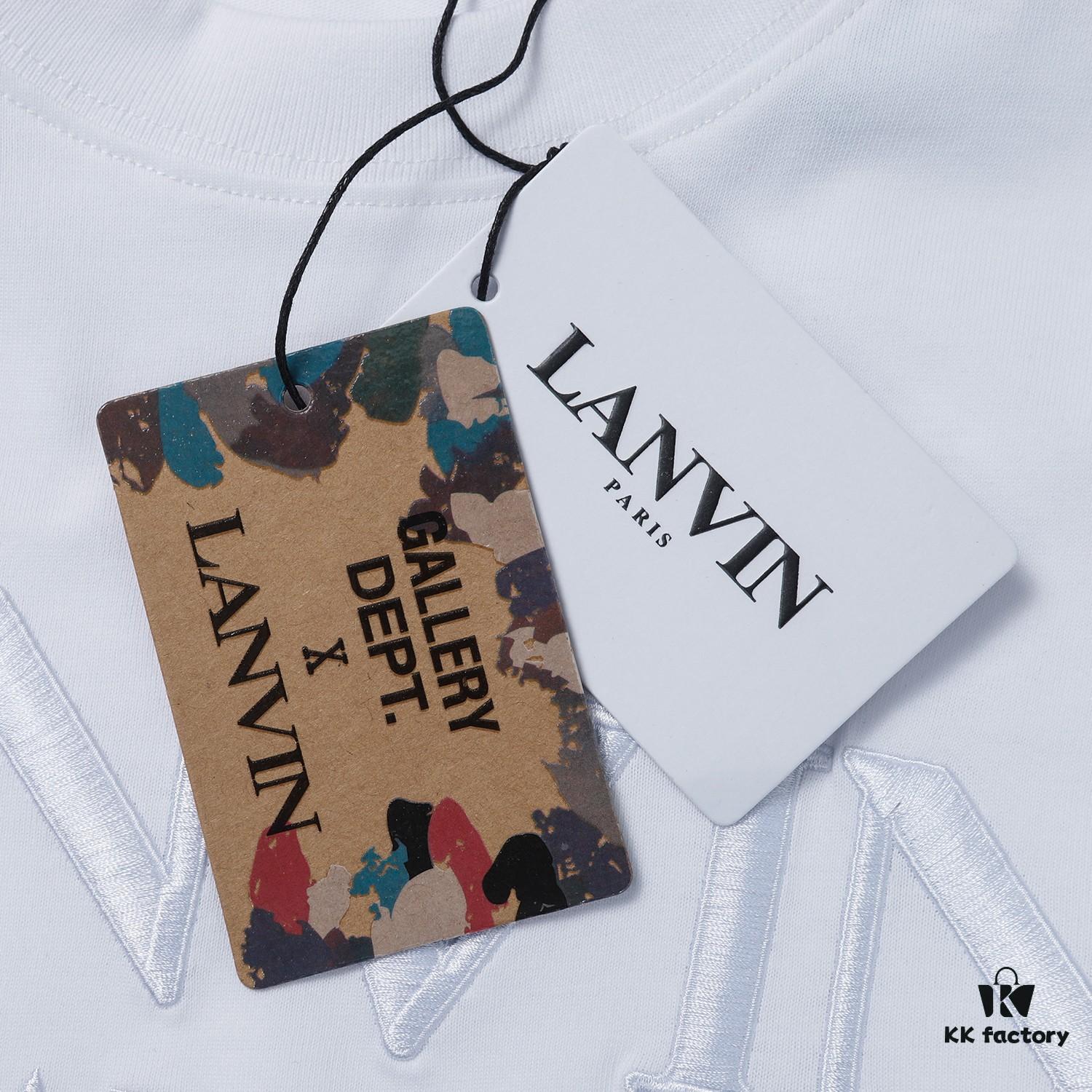 LANVIN Men's New Simple Embroidered Logo T-Shirt