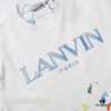 Lanvin LF57 Ink-Splatter Embroidered Loose Round-Neck Short-Sleeve Unisex Couple T-Shirt, Fashion Brand