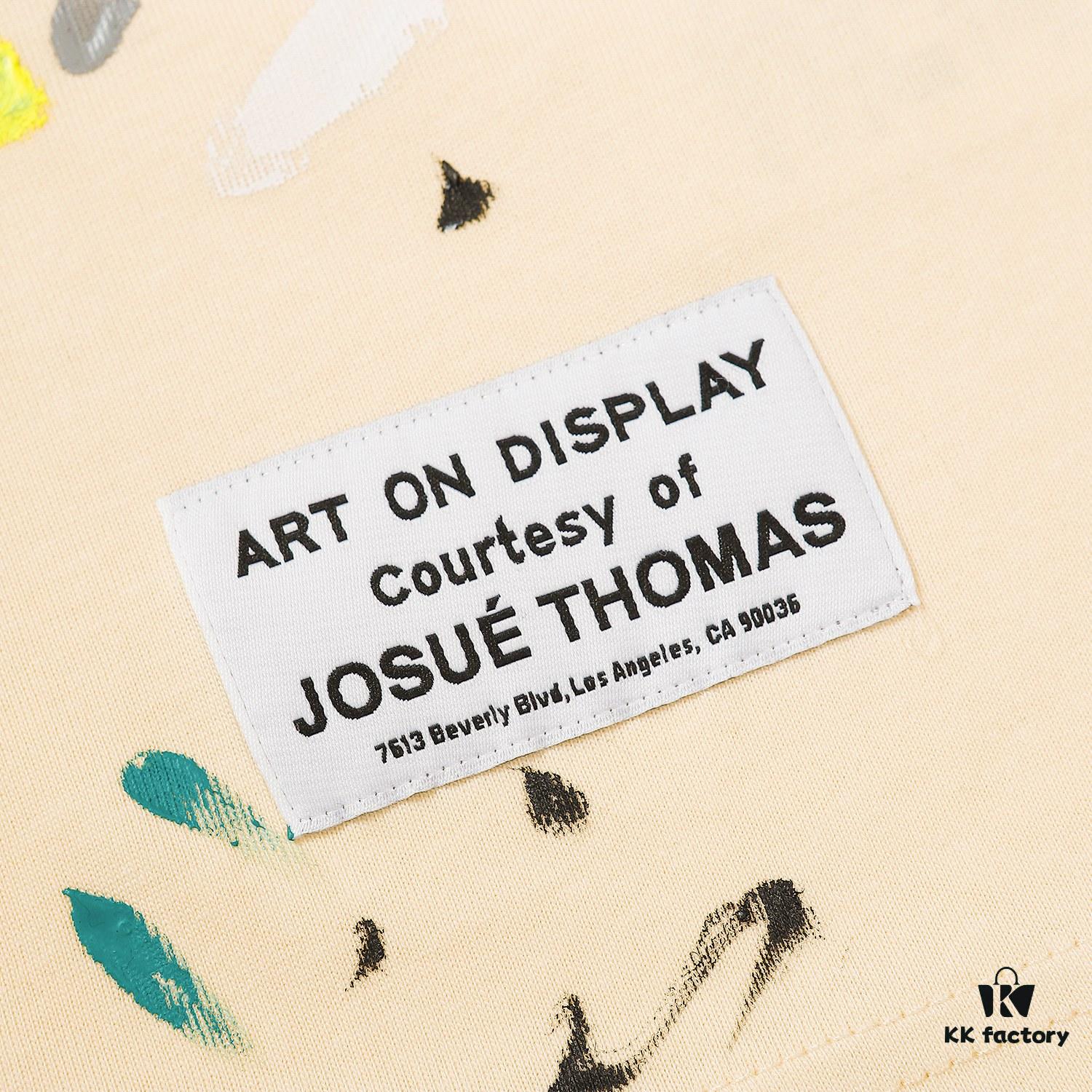 LF15 Lanvin x Gallery Dept Collaboration Beige Embroidered Splatter Cotton T-Shirt 240g Unisex S m L XL