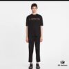 LANVIN New Arrival Simple Heavy Embroidery Logo T-Shirt (Same as Cheng Yi's Style), Unisex, Custom Woven Fabric, Ribbed Collar Resistant to Deformation