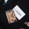 LF20 Lanvin Oversized Round Neck Sweater, Unisex Couple's Style, Trendy Pullover for Men and Women, Orange and Black, Size S to XL