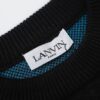 LF20 Lanvin Oversized Round Neck Sweater, Unisex Couple's Style, Trendy Pullover for Men and Women, Orange and Black, Size S to XL