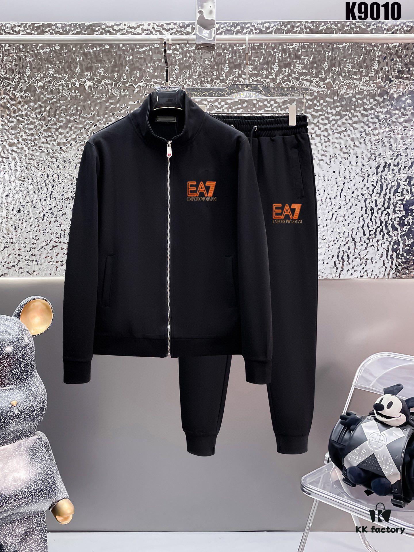 ARMANI Armani 2025 New Best-Selling Cardigan Sweatshirt Set, Premium Natural Roman Cotton, Full-Zip Comfort Fit Outfit for Plus Sizes