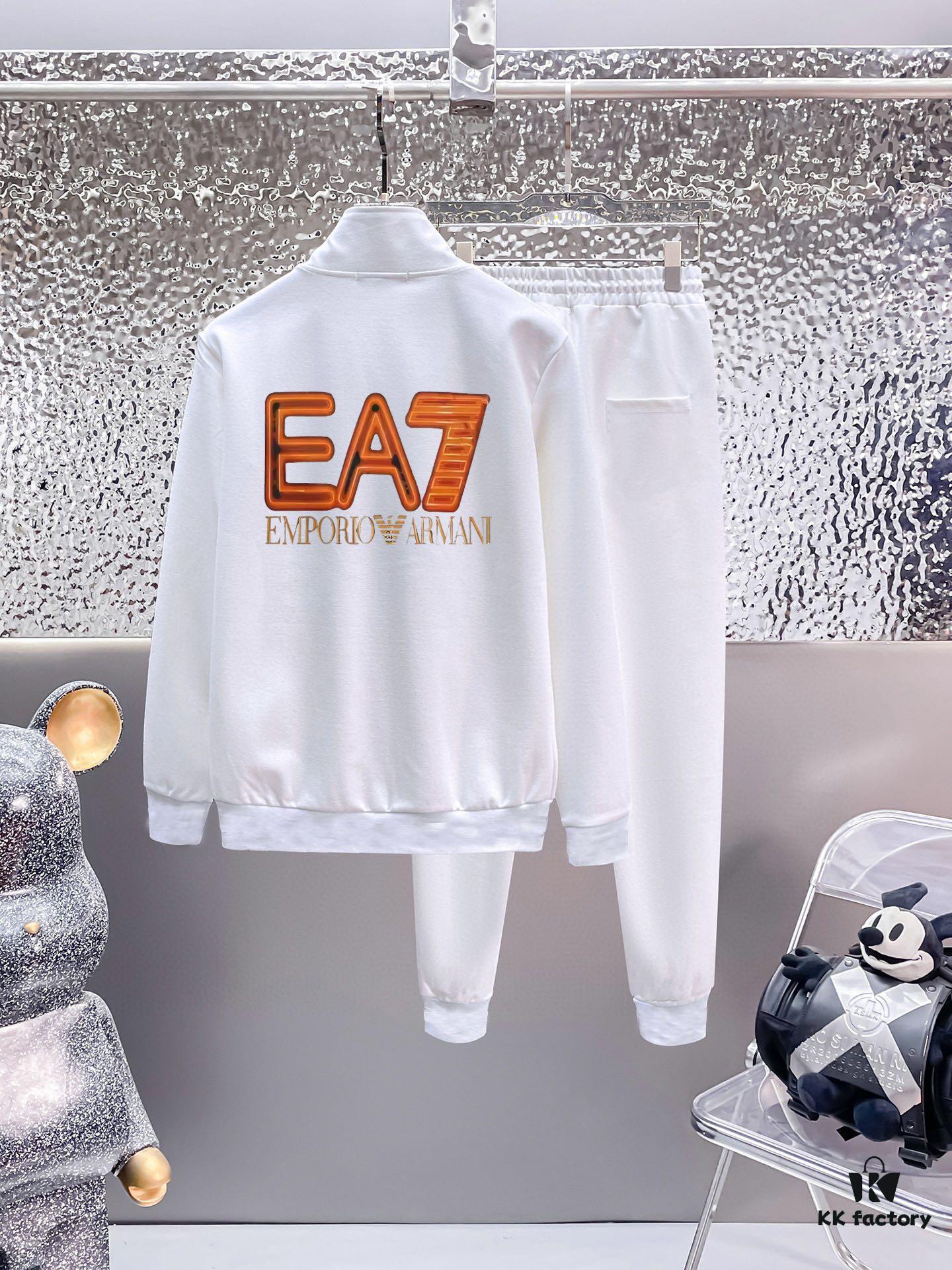 ARMANI Armani 2025 New Best-Selling Cardigan Sweatshirt Set, Premium Natural Roman Cotton, Full-Zip Comfort Fit Outfit for Plus Sizes