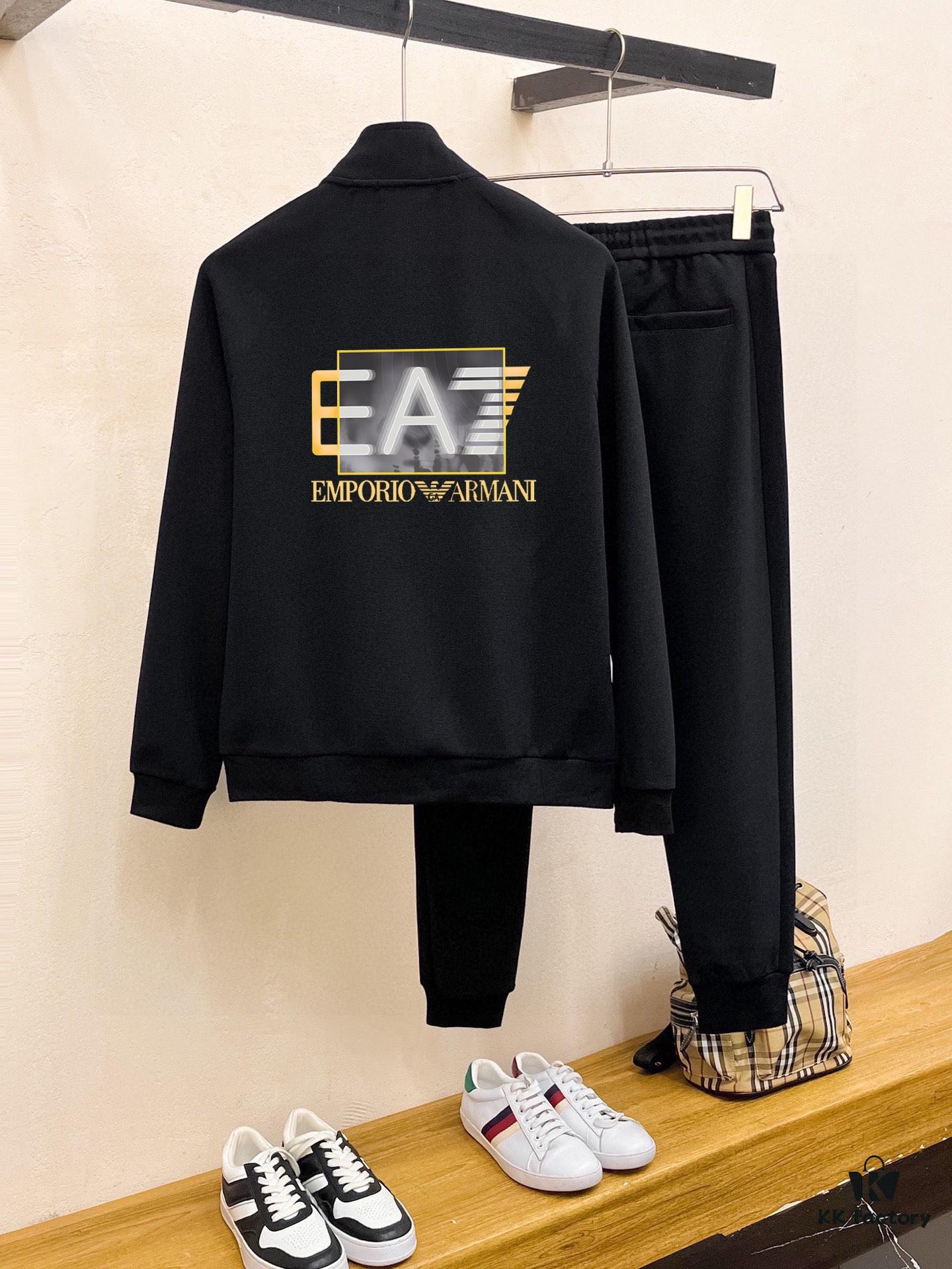 ARMANI 2025 New Arrival Cardigan Sweatshirt Set, 100% Premium Natural Roman Cotton, Elegant and Comfortable Unisex Fit