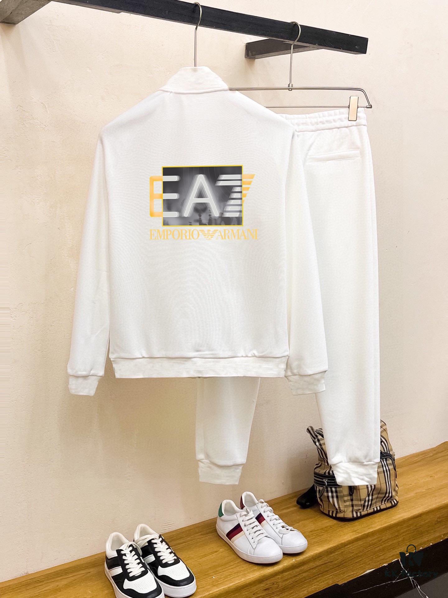 ARMANI 2025 New Arrival Cardigan Sweatshirt Set, 100% Premium Natural Roman Cotton, Elegant and Comfortable Unisex Fit