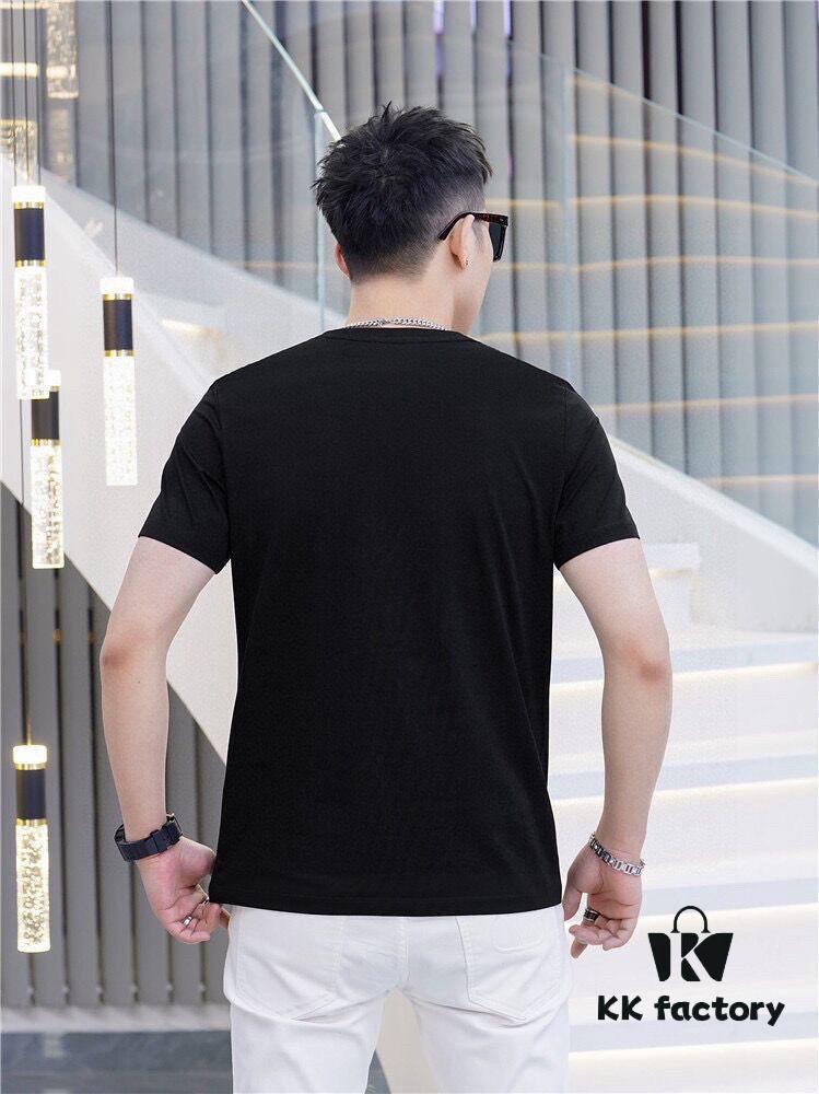 Armani Men's Casual Short-Sleeve T-Shirt, 2025 Spring/Summer New Arrival, Premium Logo Craftsmanship, Imported Silk-Cotton Fabric, Stylish and Versatile Design