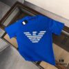 ARMANI Men's Casual Short-Sleeve T-Shirt, Spring/Summer 2025 New Arrival, Premium Logo Design, Imported Silk-Cotton Fabric, Stylish and Versatile for Big and Tall