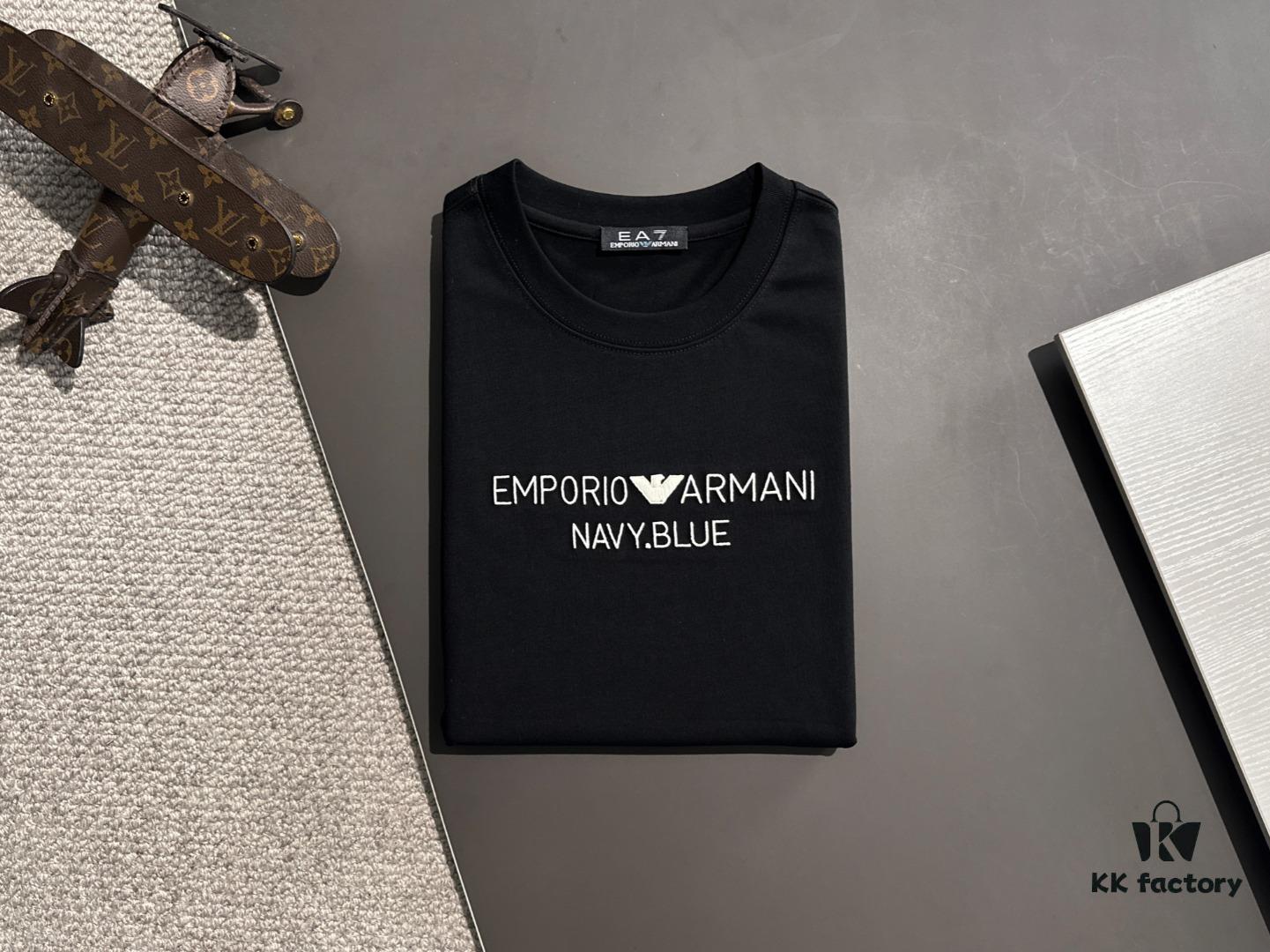 Armani 2025 Spring Collection Heavyweight 260g High-Density Short Sleeve Unisex Fashion Runway Piece