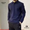 Armani Hot New Custom Notched Collar Long Sleeve Polo Shirt