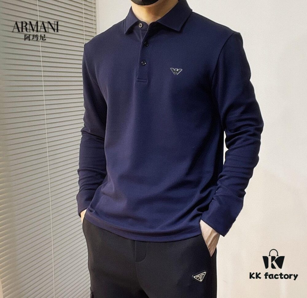 Armani🔥 Latest Custom Tailored Collar Long Sleeve T-Shirt Polo