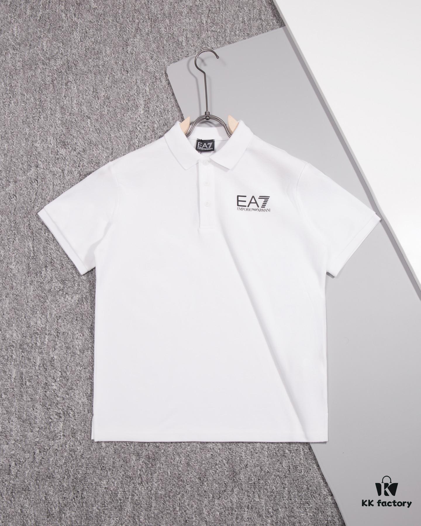 ARMANI Men's and Women's Short-Sleeve Polo Shirt, Original Fabric, Official Same Style, Custom Dyed Fabric, Ultra Comfortable, Spring and Summer New Arrival, Fashionable and Versatile