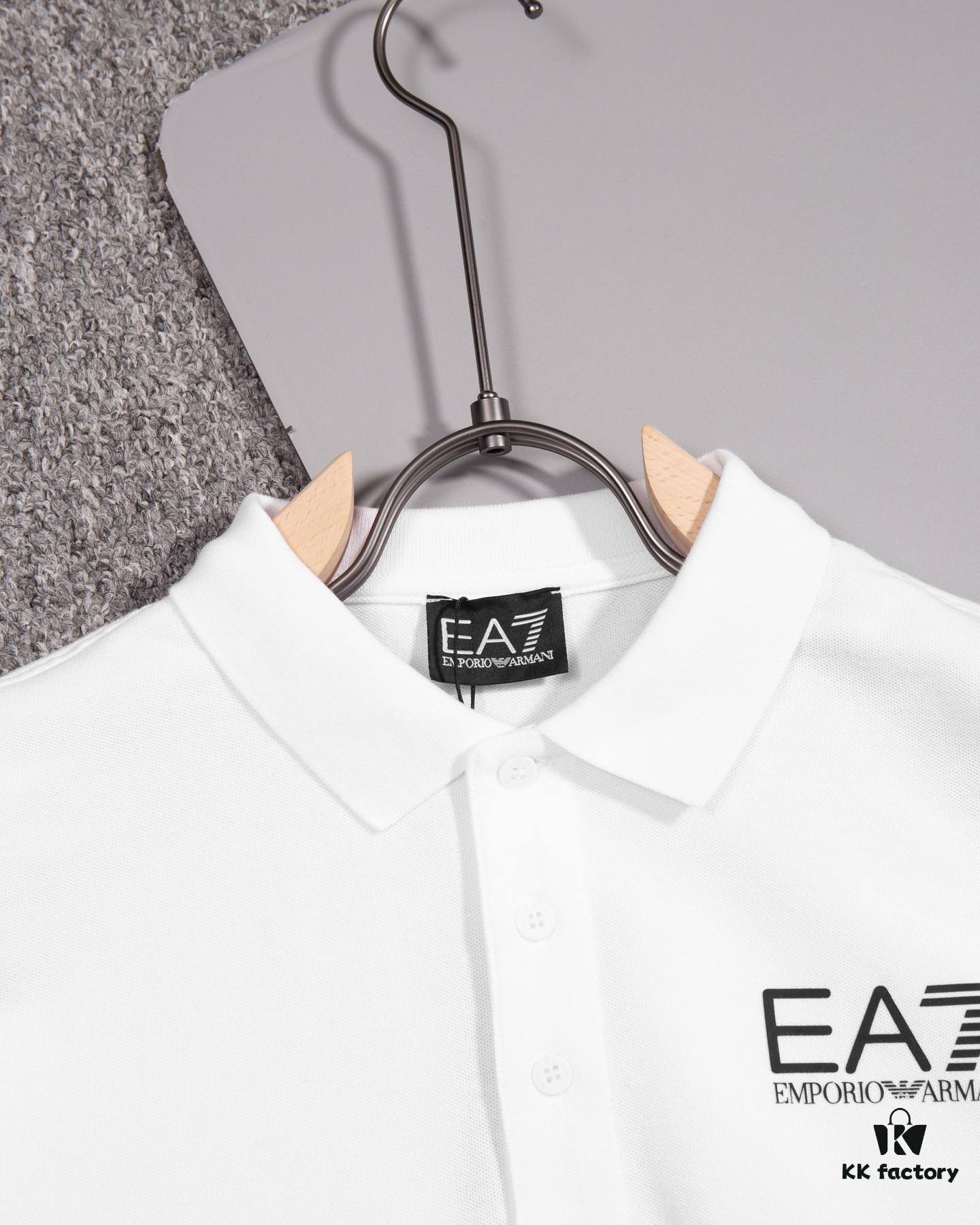 ARMANI Men's and Women's Short-Sleeve Polo Shirt, Original Fabric, Official Same Style, Custom Dyed Fabric, Ultra Comfortable, Spring and Summer New Arrival, Fashionable and Versatile