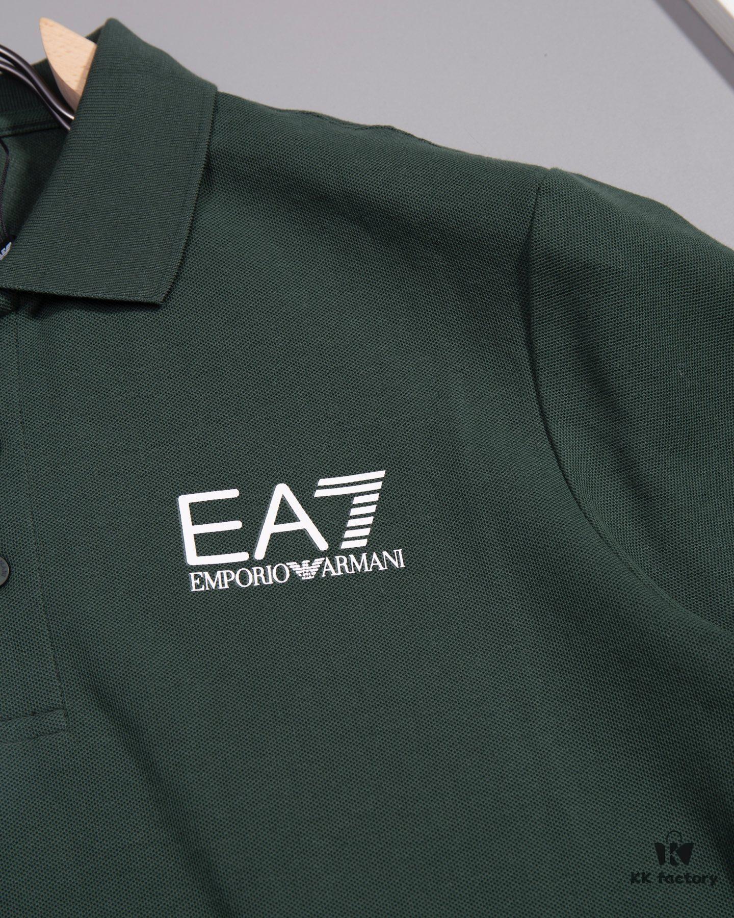 ARMANI Men's and Women's Short-Sleeve Polo Shirt, Official Same Style as Store Release, Premium Fabric, Custom Dyed, Ultra Versatile and Comfortable