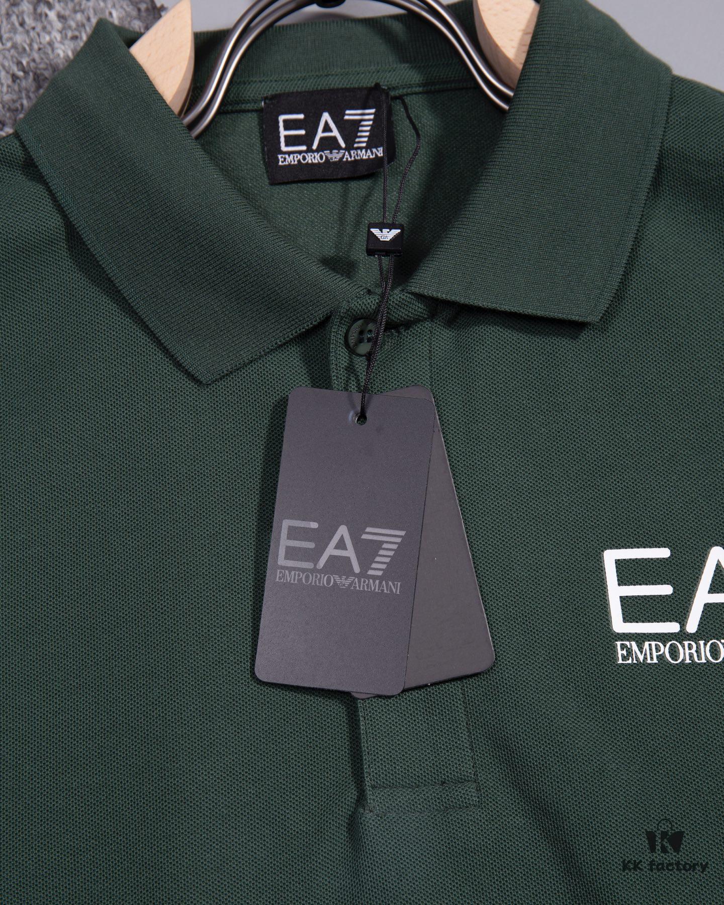 ARMANI Men's and Women's Short-Sleeve Polo Shirt, Official Same Style as Store Release, Premium Fabric, Custom Dyed, Ultra Versatile and Comfortable