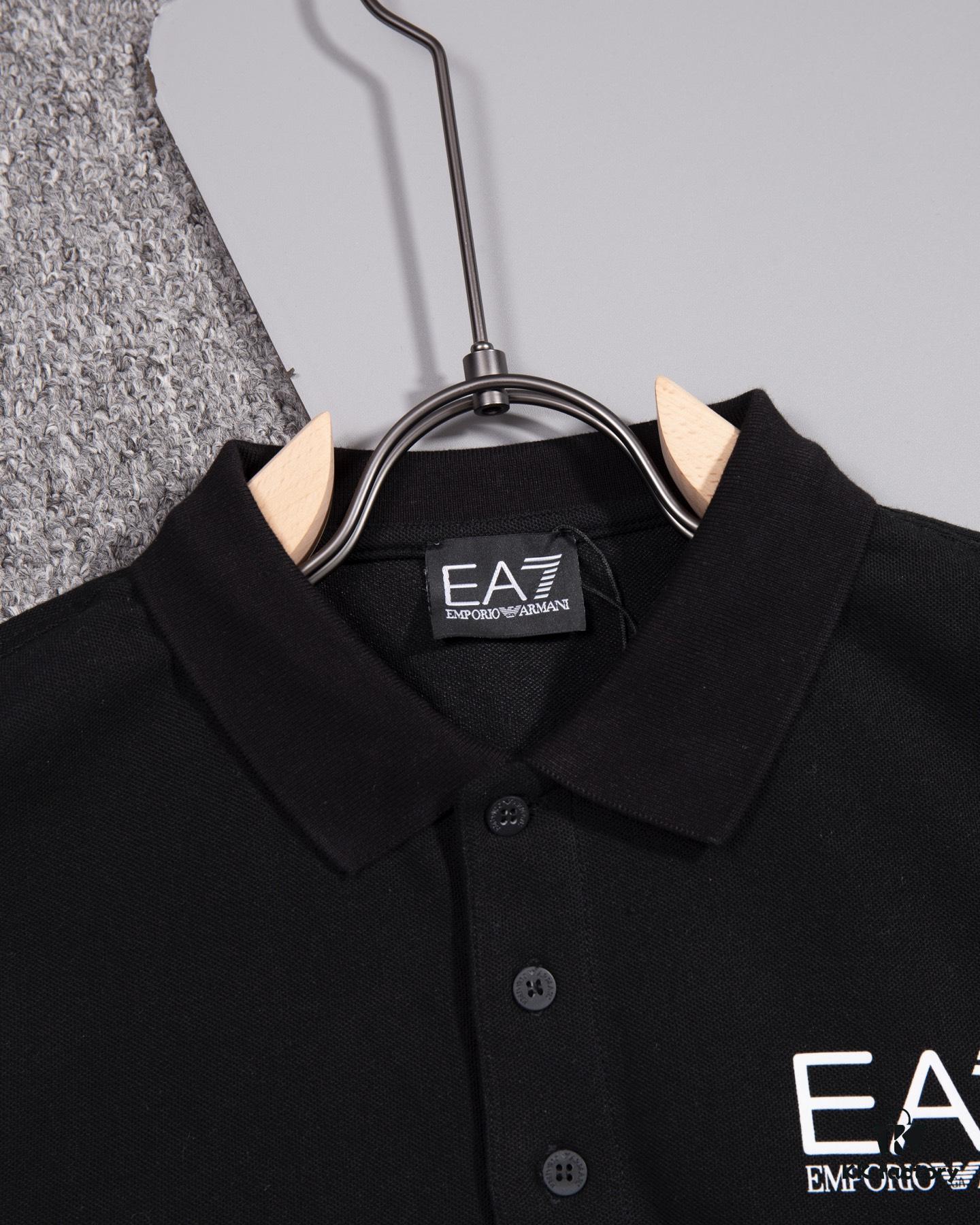 ARMANI Men's and Women's Short-Sleeve Polo Shirt, Original Fabric, Official Same Style, Custom Dyed Fabric, Ultra Comfortable and Fashionable