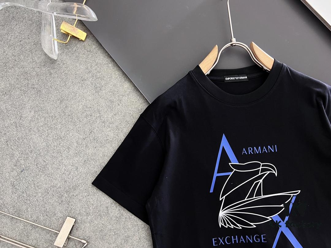 ARMANI 2025 Latest Print Short Sleeve T-Shirt, High-Quality Cabinet Original Order, Top-Tier Craftsmanship with Imported Fabric