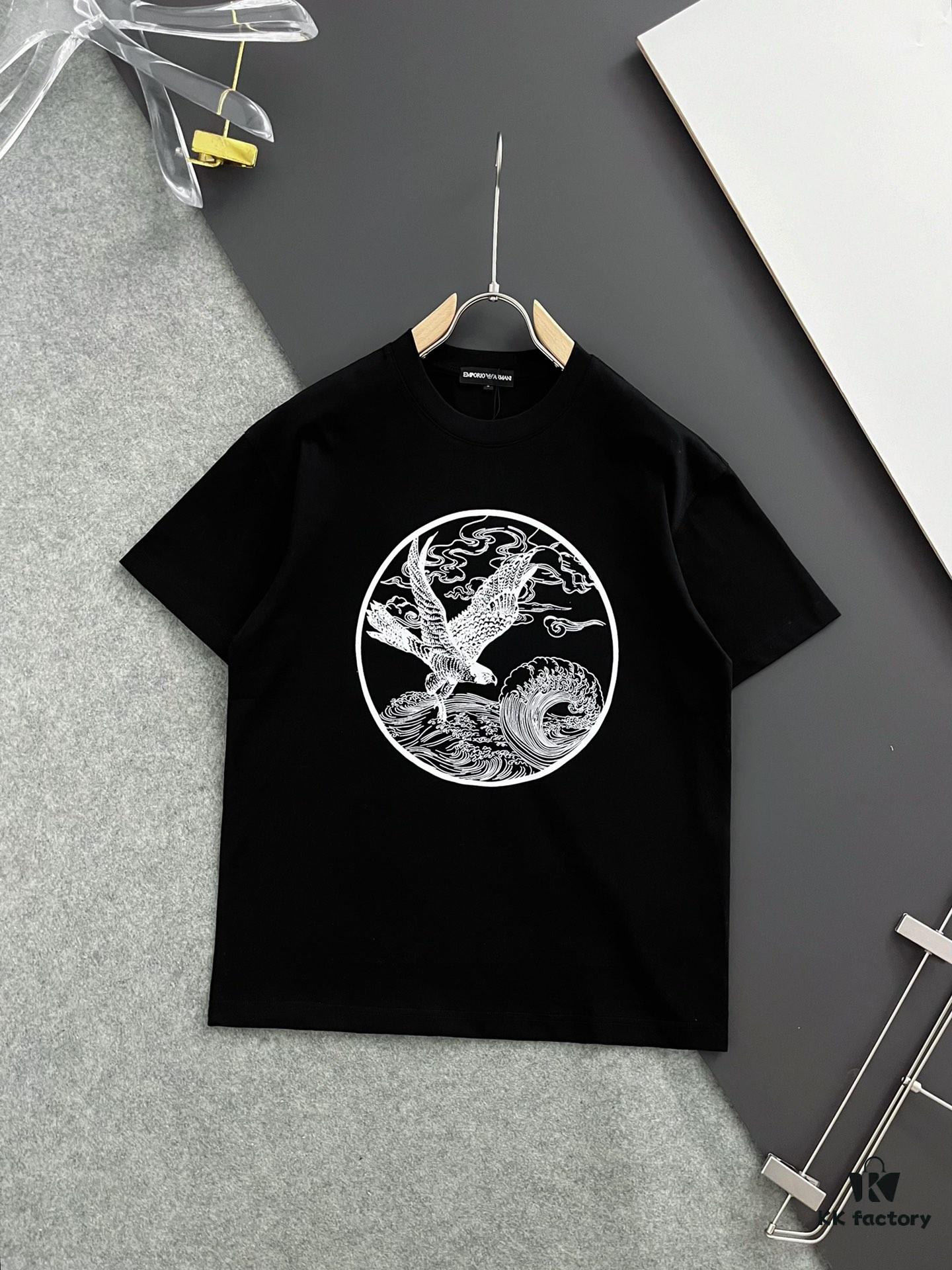 ARMANI 2025 Latest Print Short Sleeve T-Shirt, High-Quality Cabinet Original Order, Top-Tier Craftsmanship with Imported Fabric