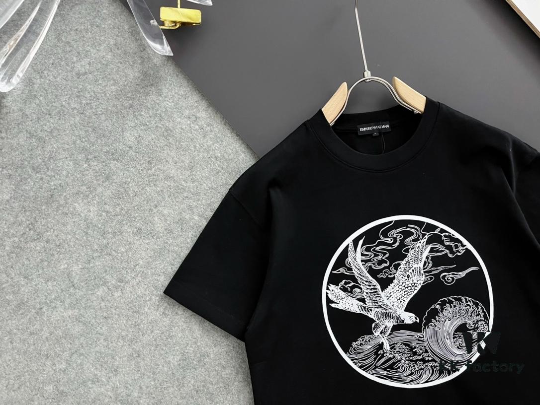 ARMANI 2025 Latest Print Short Sleeve T-Shirt, High-Quality Cabinet Original Order, Top-Tier Craftsmanship with Imported Fabric