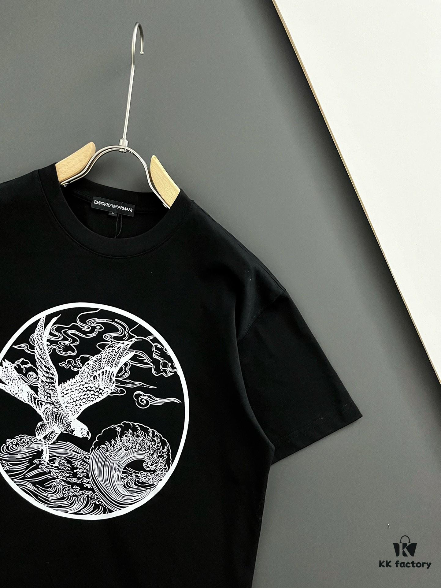 ARMANI 2025 Latest Print Short Sleeve T-Shirt, High-Quality Cabinet Original Order, Top-Tier Craftsmanship with Imported Fabric