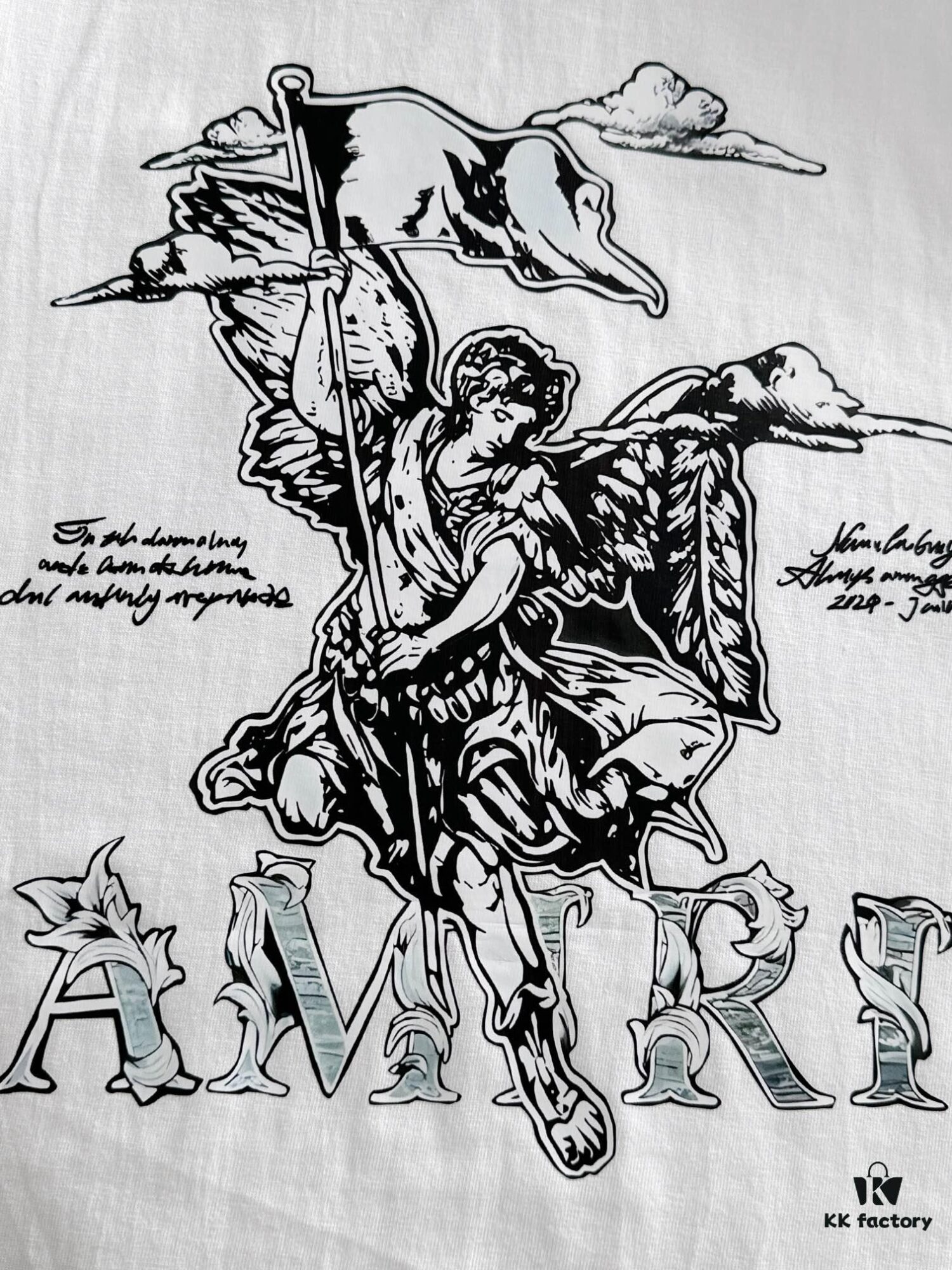 AMIRI Armani 25SS Summer New Round Neck Short Sleeve T-Shirt! 270g Heavyweight High-End Pure Cotton Fabric with Perfect Texture and Feel! Slim Tailored Design, Clean and Sharp! Exquisitely Stitched with Excellent Fit and Outstanding Breathability! Stylish and Versatile for All Ages—an Essential Wardrobe Staple for Men.