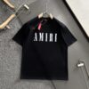 AMIRI Armani 25SS Summer New Round Neck Short Sleeve T-Shirt! 270g Heavyweight Premium Cotton Fabric with Perfect Texture and Hand Feel! Slim Tailored Design, Clean and Sharp! Exquisitely Stitched with Excellent Silhouette! Highly Breathable and Stylish, Suitable for All Ages – a Must-Have Wardrobe Essential for Men.