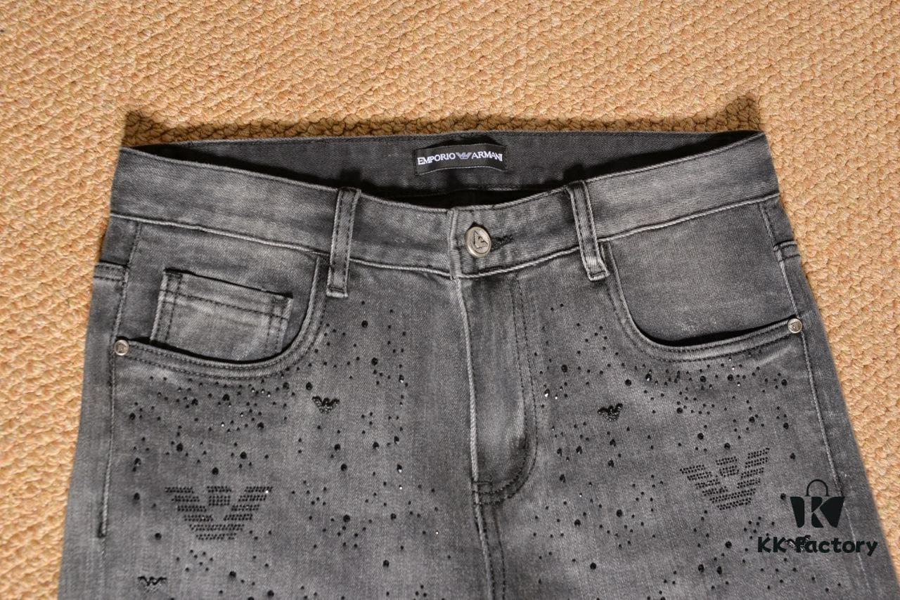 Armani Rhinestone-Embellished Jeans with Premium Craftsmanship