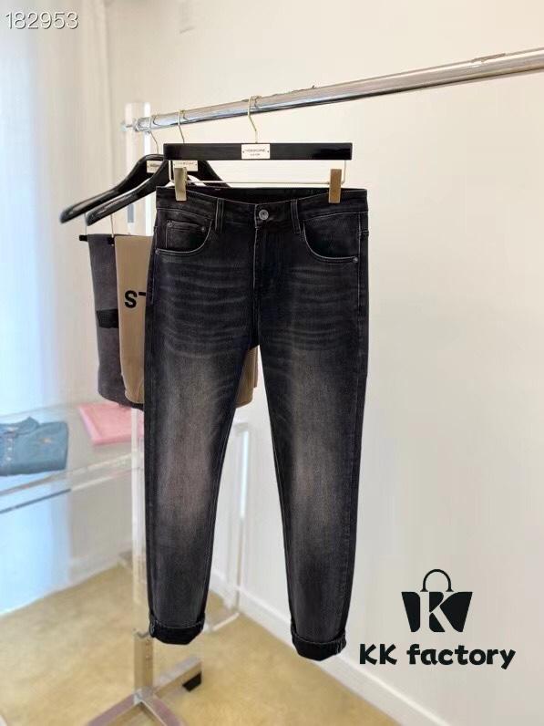 Armani, 2024 New Arrival, Same as Counter, Original Order High-Quality Washed Casual Jeans, Imported Premium Stretch Denim Fabric, Comfortable and Elastic, Authentic Hardware Logo Trims, Excellent Fit and Extremely High End, Counter Quality, Stylish and Well-Structured When Worn