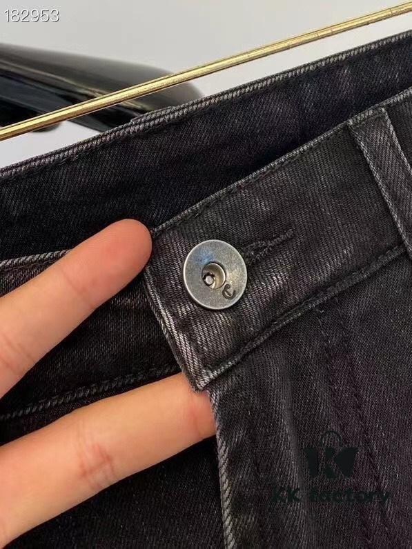 Armani, 2024 New Arrival, Same as Counter, Original Order High-Quality Washed Casual Jeans, Imported Premium Stretch Denim Fabric, Comfortable and Elastic, Authentic Hardware Logo Trims, Excellent Fit and Extremely High End, Counter Quality, Stylish and Well-Structured When Worn