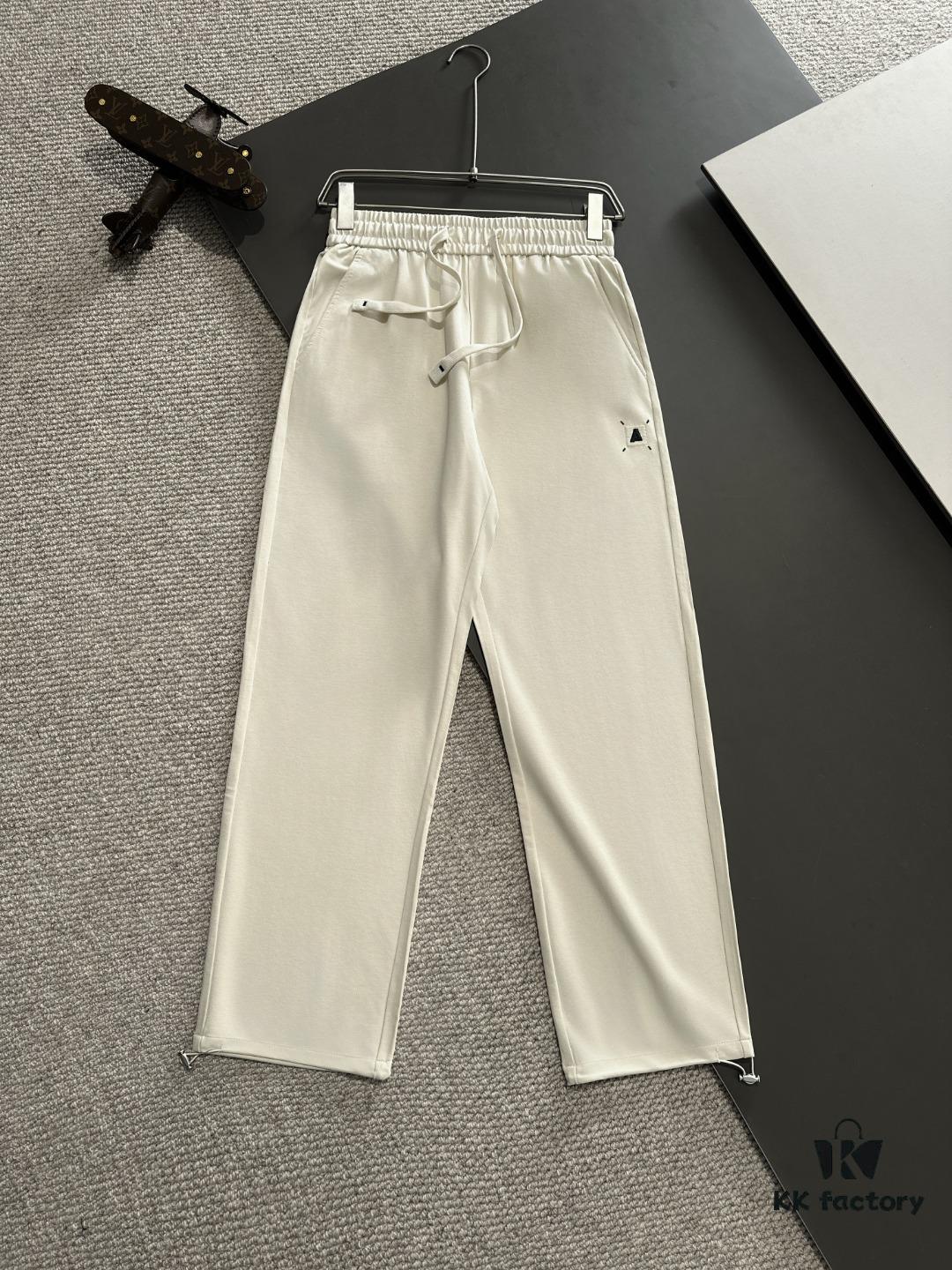 Armani 2025 Spring/Summer New Elastic Waist Casual Pants, Lightweight Custom Counter Fabric, Breathable and Comfortable, Exquisite Details, Brand Design Concept, High Quality, Soft and Smooth Touch, Leisure Cut with Excellent Fit