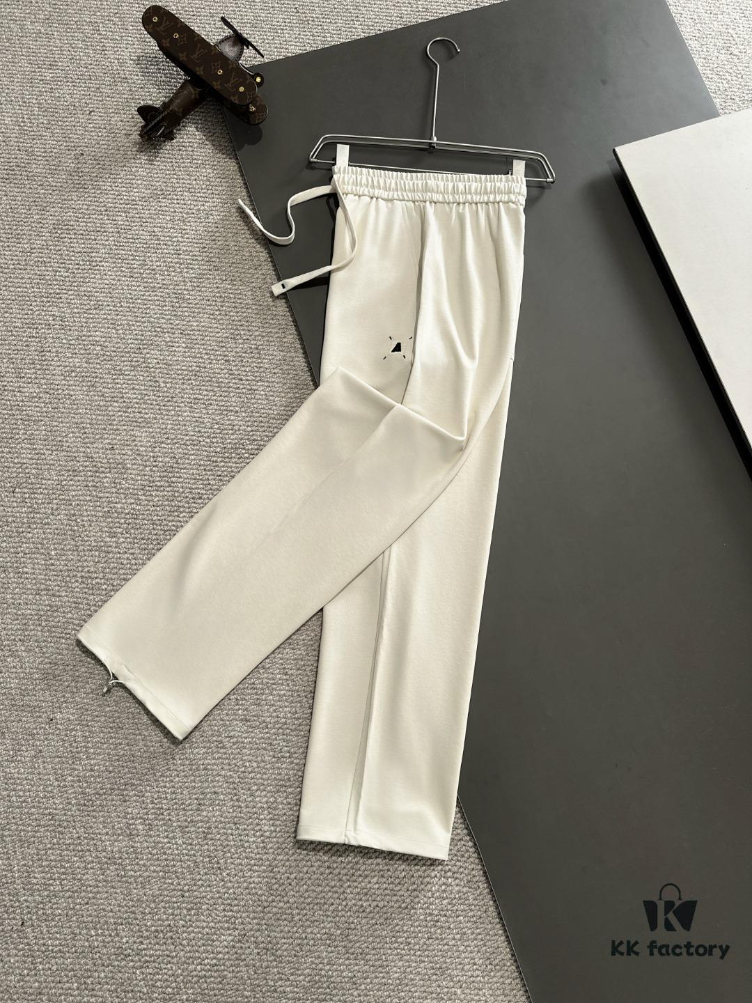 Armani 2025 Spring/Summer New Elastic Waist Casual Pants, Lightweight Custom Counter Fabric, Breathable and Comfortable, Exquisite Details, Brand Design Concept, High Quality, Soft and Smooth Touch, Leisure Cut with Excellent Fit