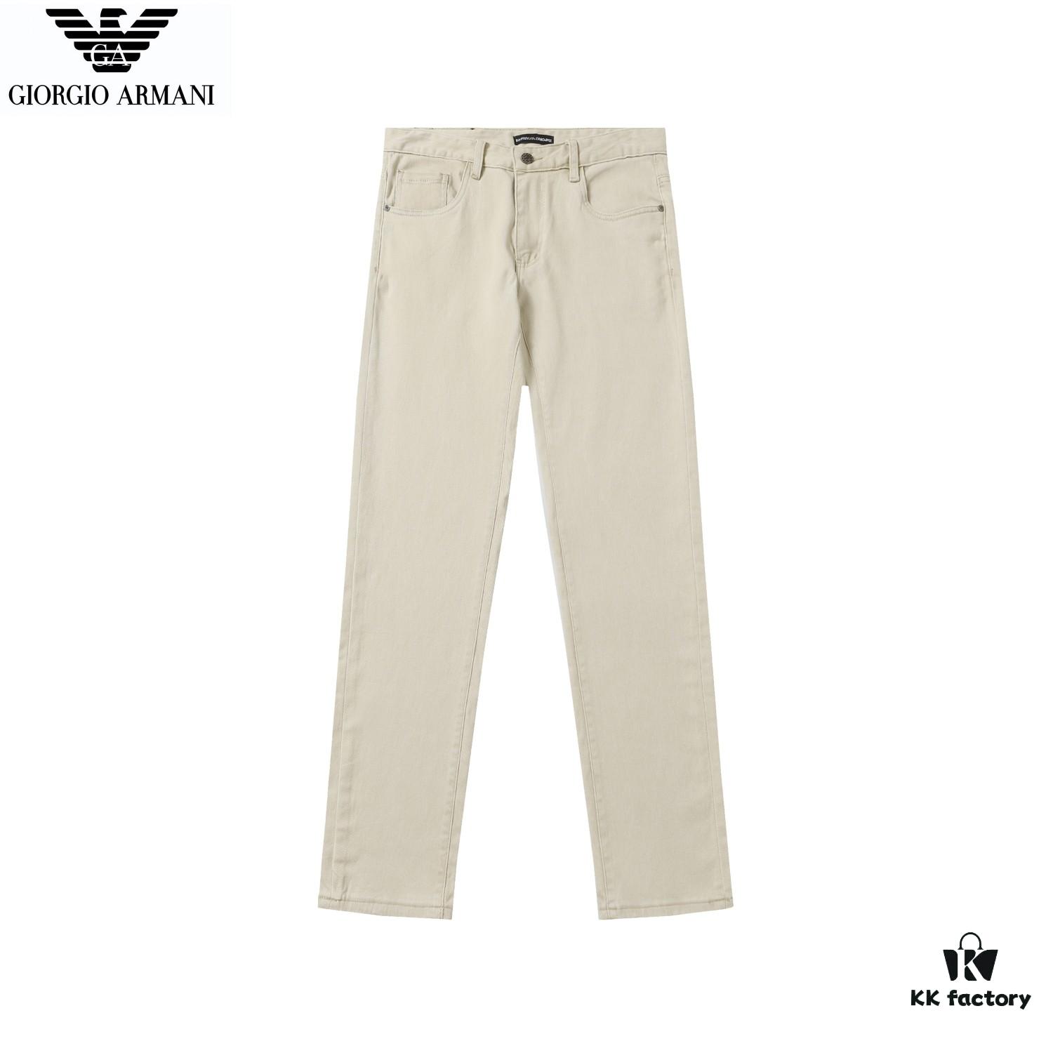 Popular Bestseller! New Autumn EMPORIO ARMANI Armani Luxe Combed Stretch Denim Trousers - Business Casual Style, Available at Henglong