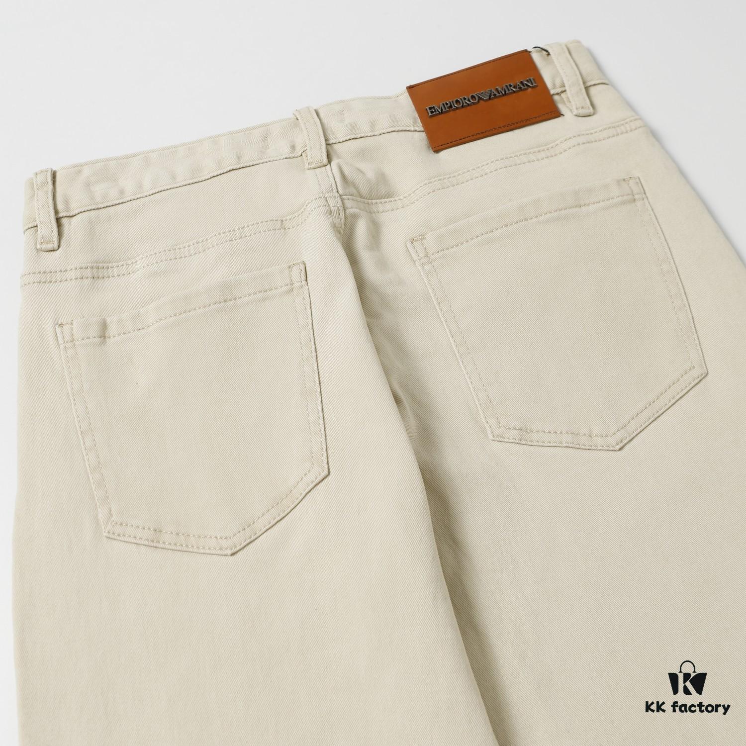 Popular Bestseller! New Autumn EMPORIO ARMANI Armani Luxe Combed Stretch Denim Trousers - Business Casual Style, Available at Henglong