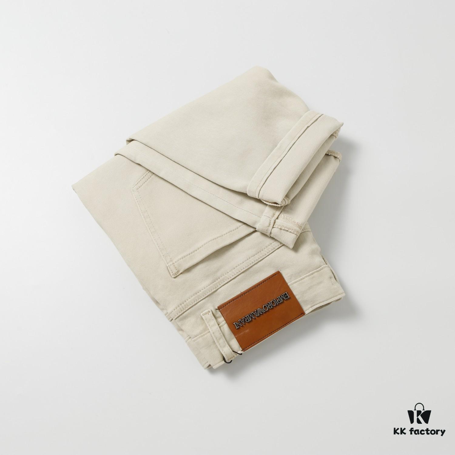 Popular Bestseller! New Autumn EMPORIO ARMANI Armani Luxe Combed Stretch Denim Trousers - Business Casual Style, Available at Henglong