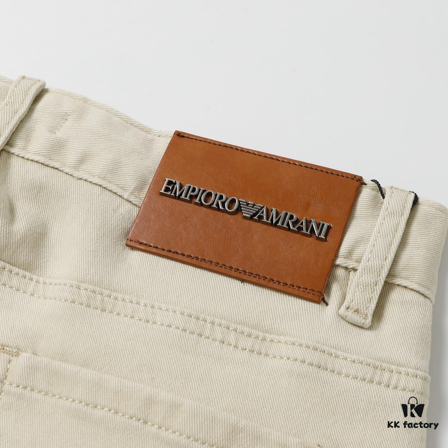 Popular Bestseller! New Autumn EMPORIO ARMANI Armani Luxe Combed Stretch Denim Trousers - Business Casual Style, Available at Henglong