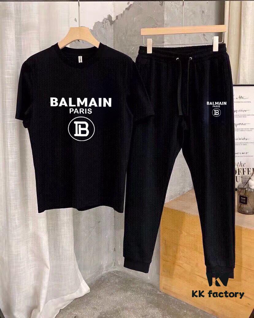 BALMAIN Summer Men's High-Quality Double-Mercerized Suit, Imported Premium Fabric, Fashion Trend Style