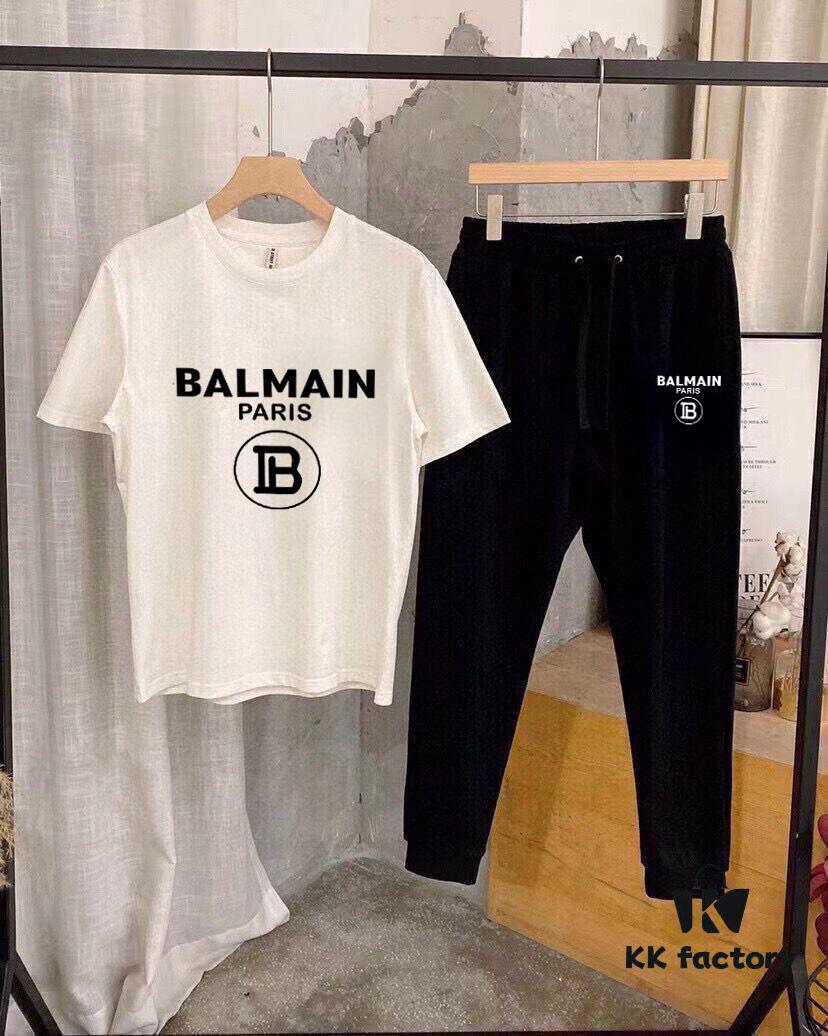 BALMAIN Summer Men's High-Quality Double-Mercerized Suit, Imported Premium Fabric, Fashion Trend Style