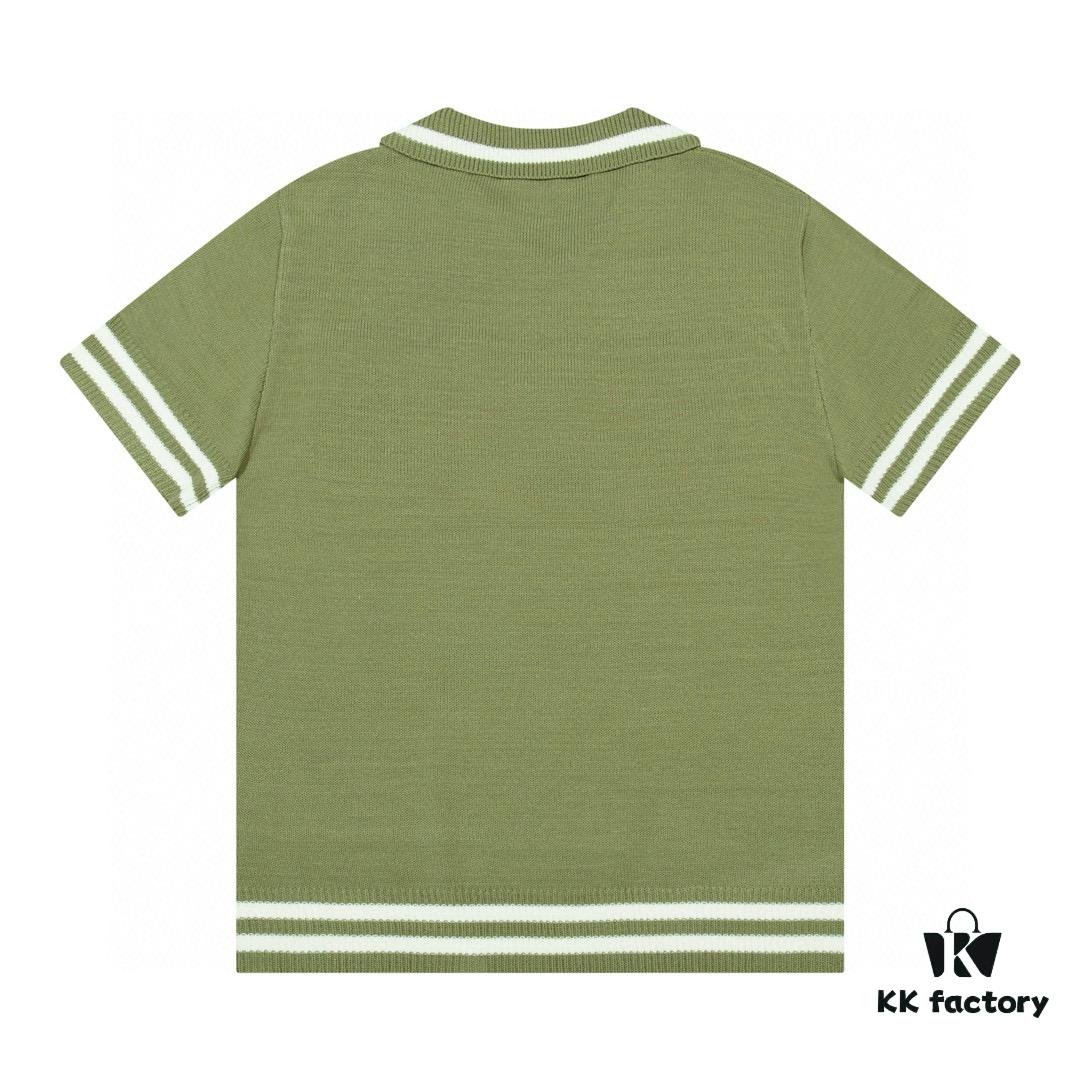 Balmain BALMAIN 2024 New Arrival Polo Short-Sleeve Sweater with Embroidered Logo on Chest Pocket