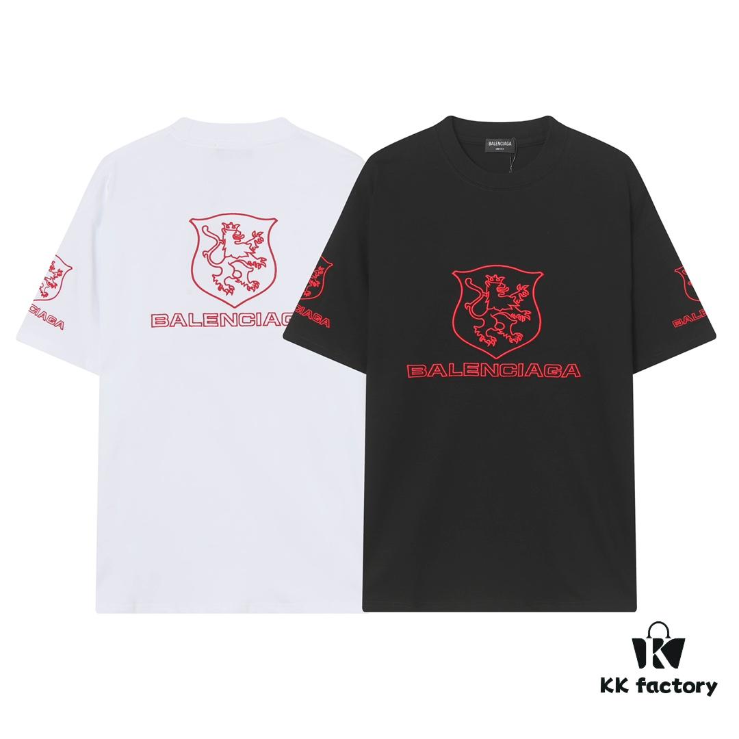 Balenciaga Paris x Manchester United 25SS Spring Collection Premium Embroidered Logo Heavyweight Short Sleeve T-Shirt