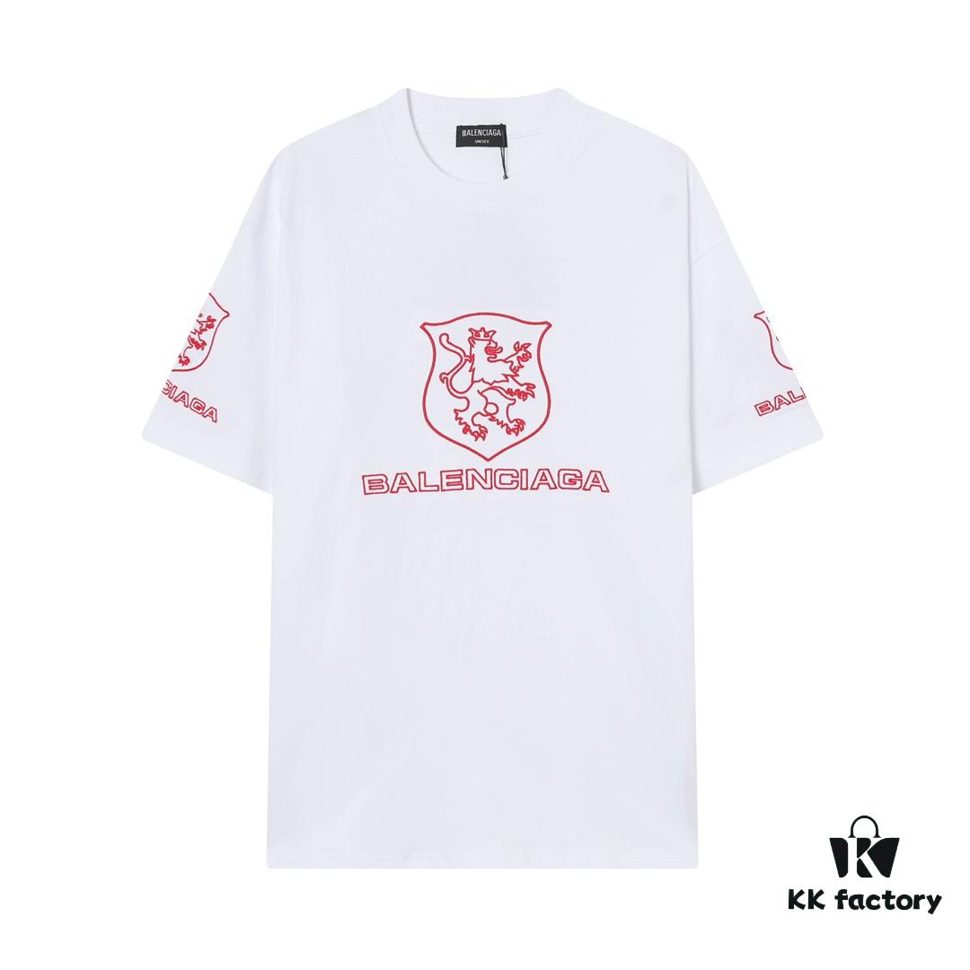 Balenciaga Paris x Manchester United 25SS Spring Collection Premium Embroidered Logo Heavyweight Short Sleeve T-Shirt
