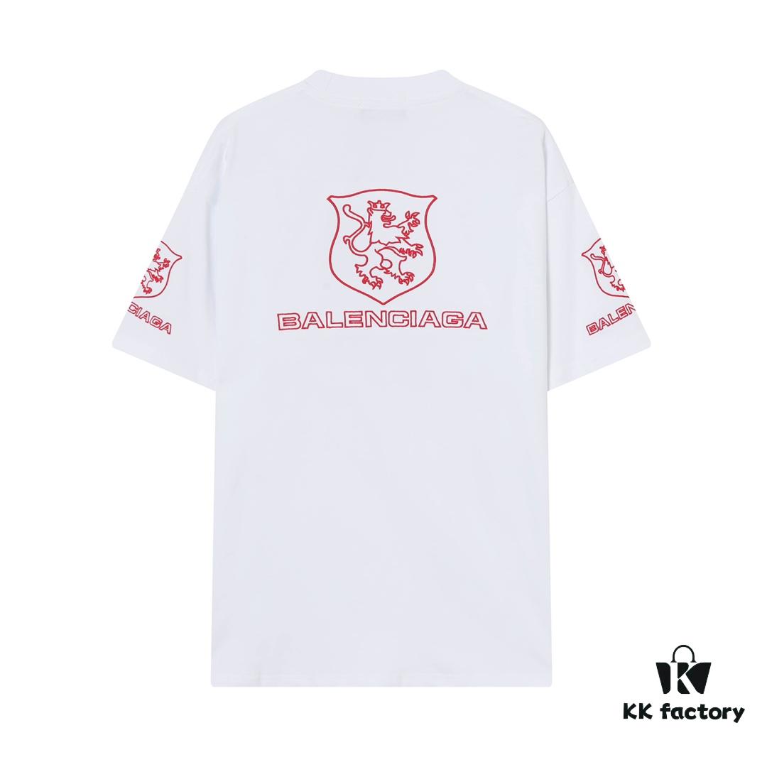 Balenciaga Paris x Manchester United 25SS Spring Collection Premium Embroidered Logo Heavyweight Short Sleeve T-Shirt