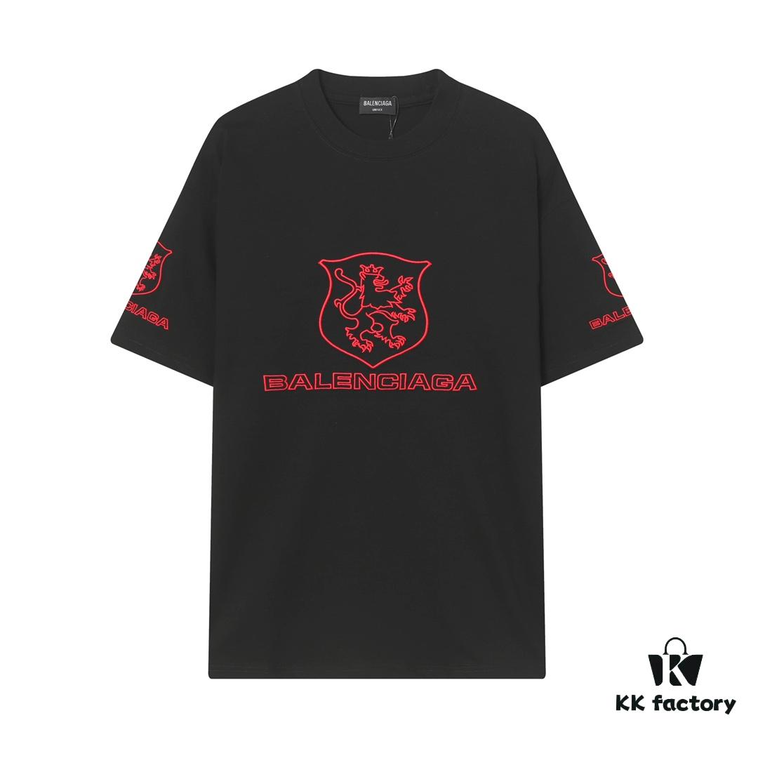 Balenciaga Paris x Manchester United 25SS Spring Collection Premium Embroidered Logo Heavyweight Short Sleeve T-Shirt