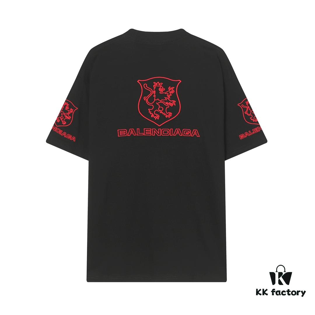 Balenciaga Paris x Manchester United 25SS Spring Collection Premium Embroidered Logo Heavyweight Short Sleeve T-Shirt