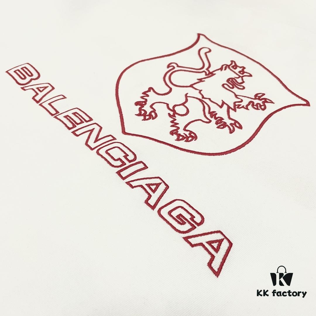 Balenciaga Paris x Manchester United 25SS Spring Collection Premium Embroidered Logo Heavyweight Crew Neck T-Shirt Unisex